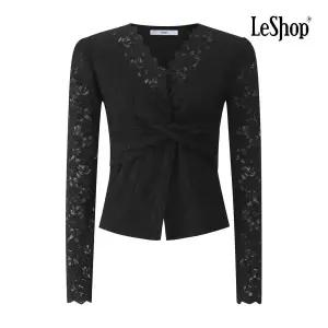 [르샵] 지그재그 V넥 기모 레이스 블라우스 (BPCBL005A)