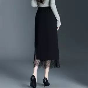 여사친 스커트 롱 캐주얼 쉬폰 일자 레이스 A라인 추동 랩 드롭 1PICK4