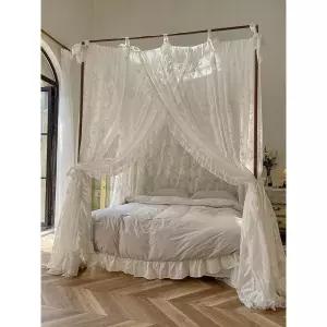 커튼 캐노피 모기장 가벼운 공주 인테리어 스탠드