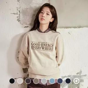 지오다노 여성 겨울 기모 라운드넥 그래픽 프린트 맨투맨 티셔츠 325930