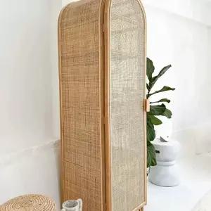 캐비닛 싱글 옷장 빈티지 라탄 싱글장롱 가구 수납장