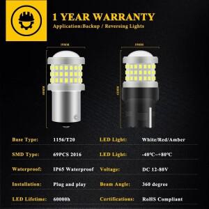 루보식 2개 P21/5W 1157 BAY15D LED 전구 자동차 방향지시등 7440 캔버스 12V 레드 주차등 모터 브레이크등