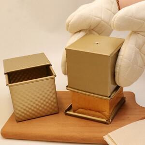 뚜껑이 달린 토스트 박스 몰드 오븐 베이크 로프팬 빵팬 붙지 않는 미니 소형 워터 큐브 사각형 10cm 6cm