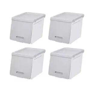 슬림형 수납 정리함 4개세트 다용도 보관함 소품 정리 박스 (WFKAWNG)