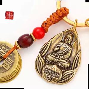 불교수호신황동수호신 보현 보살 황동 수호신 불교 악세서리 열쇠고리 키링