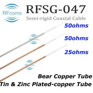 RFcoms 0.047 RG047 반강체 25 50ohm ohms 아연 도금/베어 구리 튜브 RF 동축 케이블 1M 코일