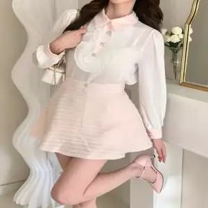 여성 2컬러 봄 가을 화사한 러블리 블라우스 셔츠 (WFKB3PV)