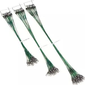 MOBOREST 60PCS 낚시 리더 하이 로우 리그 낚싯줄 스테인리스 와이어 회전 스냅 모듬 장비 연결로 미끼