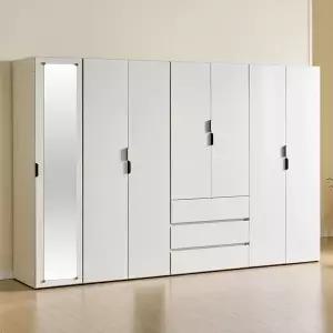 가이온 레브리 LPM 2800 3서랍 거울도어 이불장 선반장 세트 옷장 장농