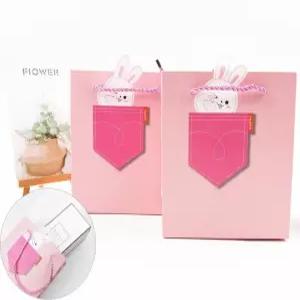 선물 1P 토끼모양 어린이 종이쇼핑백 유치원 증정
