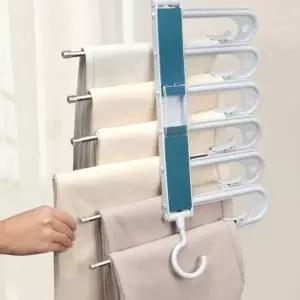 (옵션 바지걸이)공간활용 바지 논슬립 옷걸이 5단 수납 정리 고급 행거