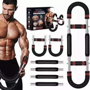 다르시엘로 트위스터 남성용 팔 트레이너 30-120파운드 4-스프링 운동기 가슴 운동 플렉스 바 - 기구 및