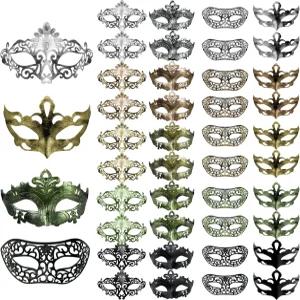 올루이 40피스 가면극 빈티지 앤티크 가면 베네치아 파티