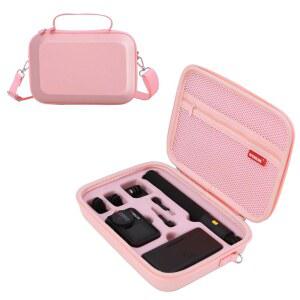 [미국배송] WOKEMA FATHER & I OSMO 카메라 5 프로 렌 액션 4 3 액세서리 및 접착 마운트 스틱 스레드 전용 휴대용 보호 케이스 하드 보관 가방 홀더 DJI 크로스바디 양방향 지퍼 피치 핑크