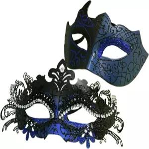 쿠르밍가리 커플 가면극 세트 베니스 파티 가면 고대 그리스 로마 전사 베네치아 하프 페이스