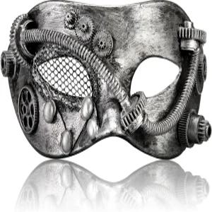 마이유니 2025 새로운 스팀펑크 기계식 마스크 - 남성용 할로윈 가면 파티 무도회 크리스마스용