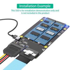 L69A 듀얼 2X M.2 NVME SSD - SFF-8654 8X 어댑터(PCIe 분기 마더보드 필요)