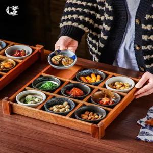 쟁반 초밥 나무 플레이팅 우드 격자 고바찌 나눔 일식 접시 그릇 사시미 트레이