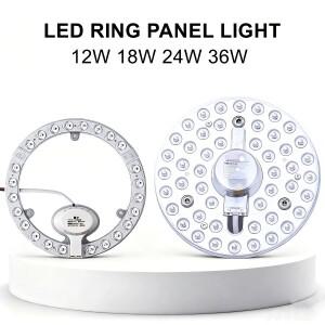 AC220V 화이트/삼색  LED 링 패널 원형 조명 36W 24W 18W 12W 차가운 백색 천장