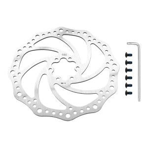 산악 도로 자전거 MTB BMX 자전거용 볼트 6개와 T25 토크 렌치가 장착된 보칠로이 180mm 스테인리스 디스크 브레이크 로터, 44mm 나사형 허브