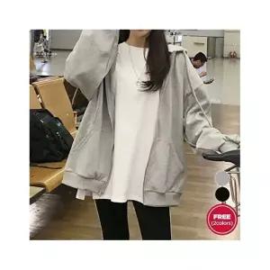 에스케이스토아 벨라도나 여성 간절기 무지 루즈핏 2컬러 후드집업자켓 바람막이 가디건