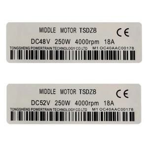 Tongsheng 미드 드라이브 모터 12 개/몫 48V250W 52V250W 36V250W 스티커 전자 자전거 변환 키트에 방수 애