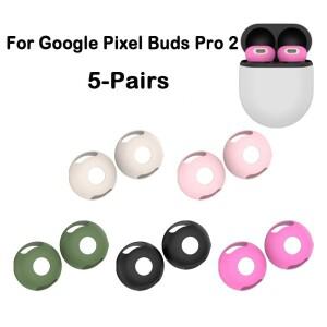 5쌍  실리콘 이어팁 미끄럼 방지 교체 이어팟 커버 헤드폰 액세서리 구글 픽셀 버즈 프로 2 용