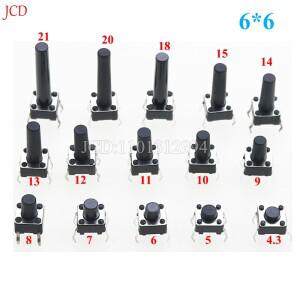 50PCS 6X6X5/4.3/5/6/7/8/9/10/13/15/18MM 택트 스위치 푸시 버튼 TV/키덜트/가정용 용 12V 4PIN DIP 마이
