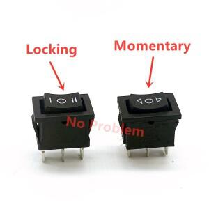 로커 스위치 전원 화살표 자체 리셋 순간 푸시 단추 KCD1 15x21mm 3 핀 10A 125V 5 개