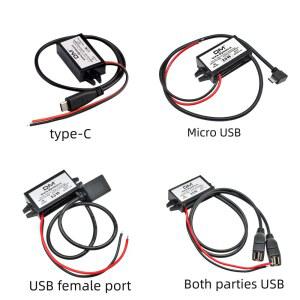 10W 15W 2A 다운 12V 컨버터 여성 남성 어댑터 모듈 전원 3A 미니 공급 USB TYPE 5V 장치 24W 스텝