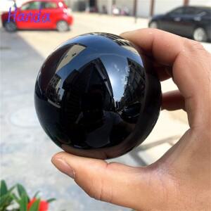 블랙 흑요석 구체 천연 크리스탈 볼 광택 스톤 힐링 풍수 홈 데코 베이스 없음