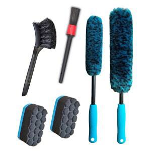 6PCS 자동차 휠 클리닝 디 링 프로 키트 타이어 브러시 2PCS 소프트 울 림 드레싱 패드 스크래치 방지 및 다목적 브러시를 참조하세요