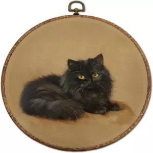 DEQSX 빈티지 블랙 캣 원형 벽 아트 여성을 위한 선물 소박한 다크 아카데미아 에스테틱 고양이 장식