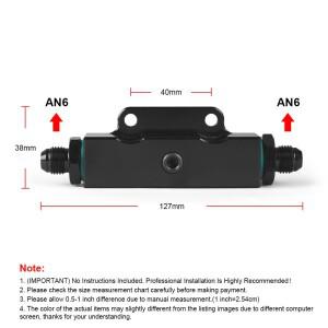 범호환  인라인  연료 필터 빌렛 알루미늄 블랙 1/8 NPT 포트 6-AN AN6