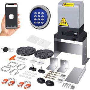 자동 슬라이딩 게이트 오프너 3300LBS, 4개의 리모컨, 550W 전동 롤링 진입로 슬라이드 운영자 하드웨어 시스템 키트, 최대 40피트 (APP 제어)