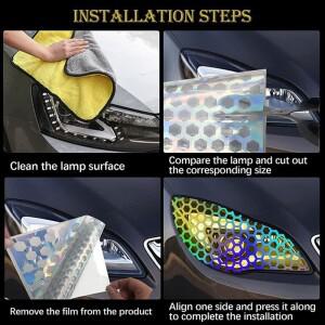 범호환  자동차 라이트 스티커 DIY 벌집 헤드 필름 후면 테일 장식 외관 악세사리