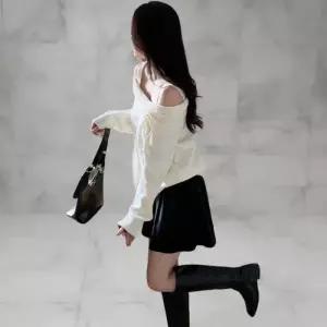 여성 가을 겨울 따뜻한 벨벳 플레어 미니스커트