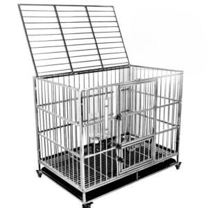 대형 철장 케이지 스테인리스 두꺼운 펜스 중형 울타리 강아지 바퀴달린 개집 사각 켄넬