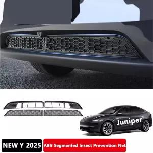 자동차 그릴망 튜닝 테슬라 모델 Y 주니퍼 2025 3 하 2024-2025 ABS 전면 그릴 가드 메쉬 공기 흡입구 구