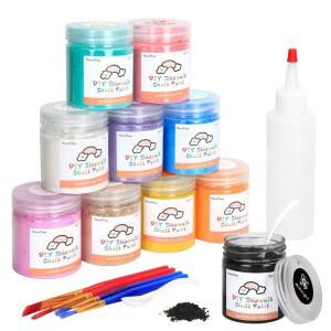 환플로우 워셔블 초크 페인트 키트 - 10가지 색상 무독성 파우더 u200B 어린이용 야외 아트 플레이