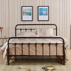 엔틱 침대프레임 퀸 철제 1200x1900mm 블랙 빈티지 수입가구 호텔 저상형 받침