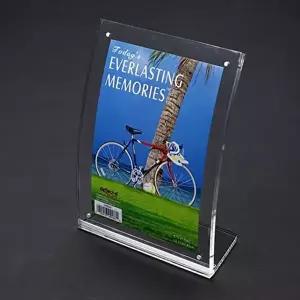 L자 커브형 투명 아크릴 테이블 탁상 자석 액자 5R (KYR-WBBA600)