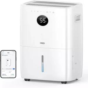 지하실용 Dreo 110-Pint 스마트 제습기 대형 객실용 4500피트2 2갤런 물탱크 자동 /편안함 /가정 침실