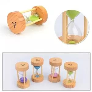 탁상 인테리어 원형 원목 컬러 5분 모래 시계 랜덤 1p (KYR-WC952E0)
