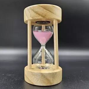 원목 모래시계 타이머 유리 탁상시계 사우나 5분 (KYR-WFFA516)
