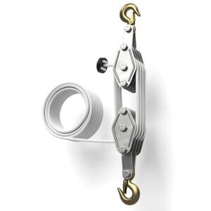 [미국배송] 4000LBS 가구 모터사이클 보트용 풀리 시스템 헤비 듀티 66피트 로프 풀리 7:1 리프팅 파워 및 270 회전식 후크를 갖춘 사륜 호이스트 블록 앤 태클 시스템