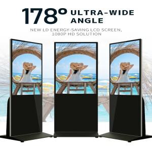 55인치 스마트 키오스크 수직형 LCD 광고 디스플레이  패널 디지털 사이니지 토템 플로어 스탠딩 터치