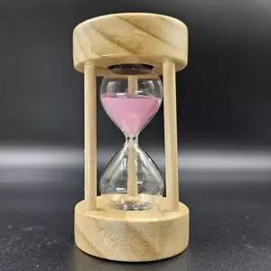 원목 모래시계 타이머 유리 탁상시계 사우나 5분 (KYR-WFFA516)