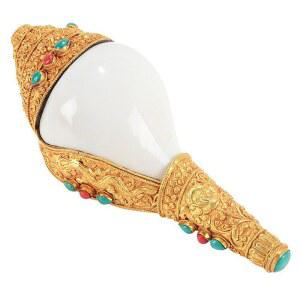 소라 나팔 뿔나팔 뿔피리 악기 호루라기 나선형 14 16cm 전통 빨간색 나각 램스