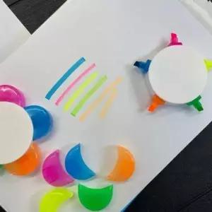 플라워 5컬러 형광펜 다이어리 필통 그리기 선물 도구